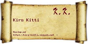 Kirs Kitti névjegykártya
